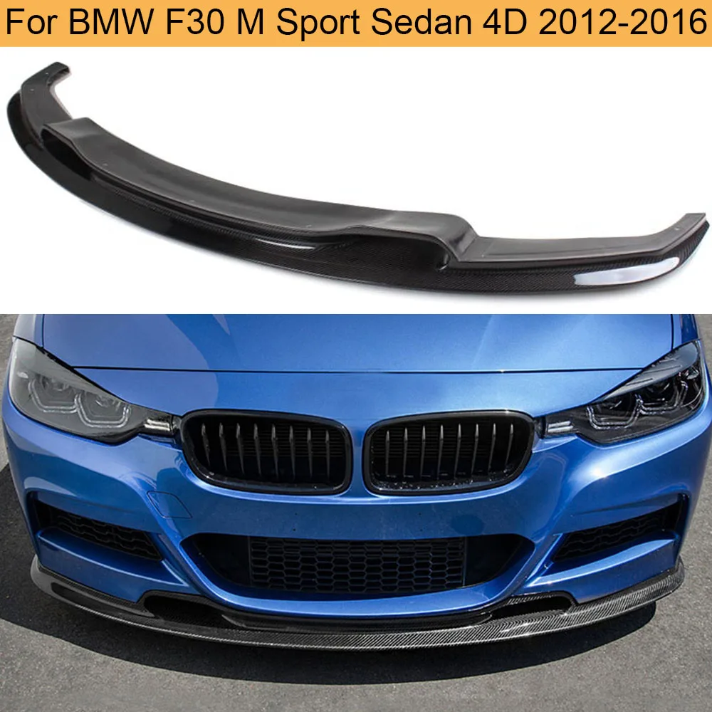 Защита для губ переднего бампера из углеродного волокна BMW F30 M Sport Sedan 4D 2012 2016 320i 328i
