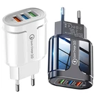 Быстрое зарядное устройство QC3.0 PD Тип C 18 Вт, быстрое зарядное устройство USB для iPhone 12 Pro Xs 8 Xiaomi, USB-адаптер для зарядки с вилкой для ЕС и США