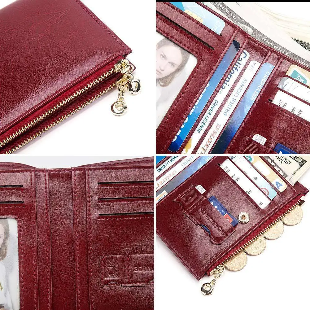 Женский кошелек 2019 кожаный синий тонкий маленький для смены модные женские