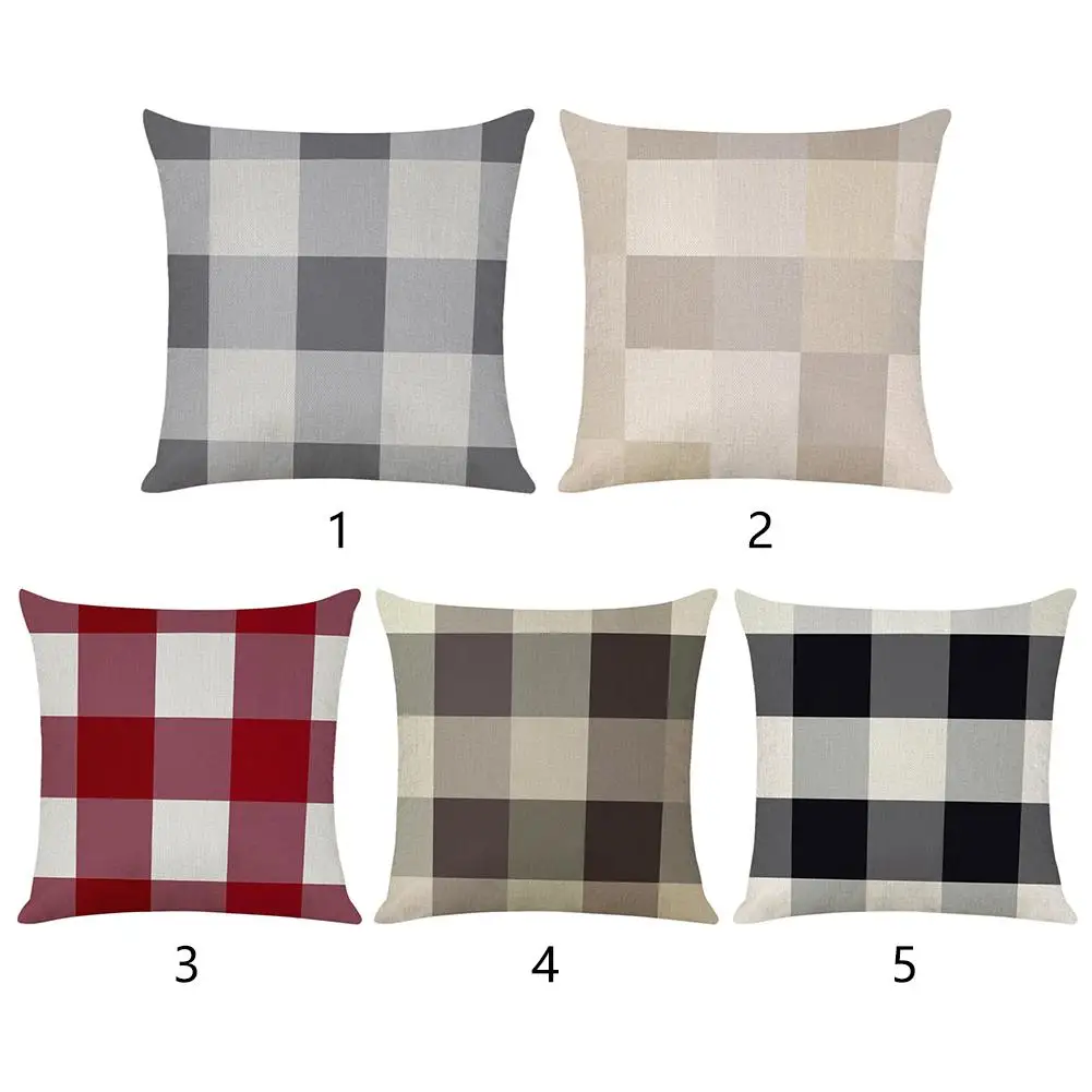 Linen Throw Pillow Case Lattice Double Sided Printed Home Decorative Durable Breathable Easy To Clean Strong Sense Of Art | Дом и сад