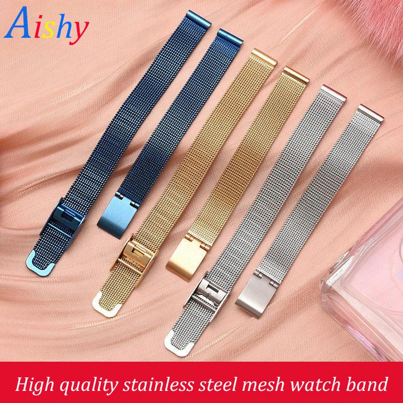 

watchbands High quality Mesh Watch Band Milanese wristband 8mm 10mm 12 14 16 18 20 22 24 mm Watch Strap with Tools
