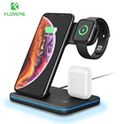 Настольное Беспроводное зарядное устройство Qi 3 в 1, 10 Вт, быстрая зарядка для Samsung, Huawei, iPhone 11, XR, быстрая зарядка для Apple Watch, Airpods, Airdots