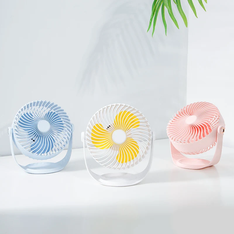

360 Free Degree Rotation Small Electric Fan Usb Rechargeable Mini Desktop Fan