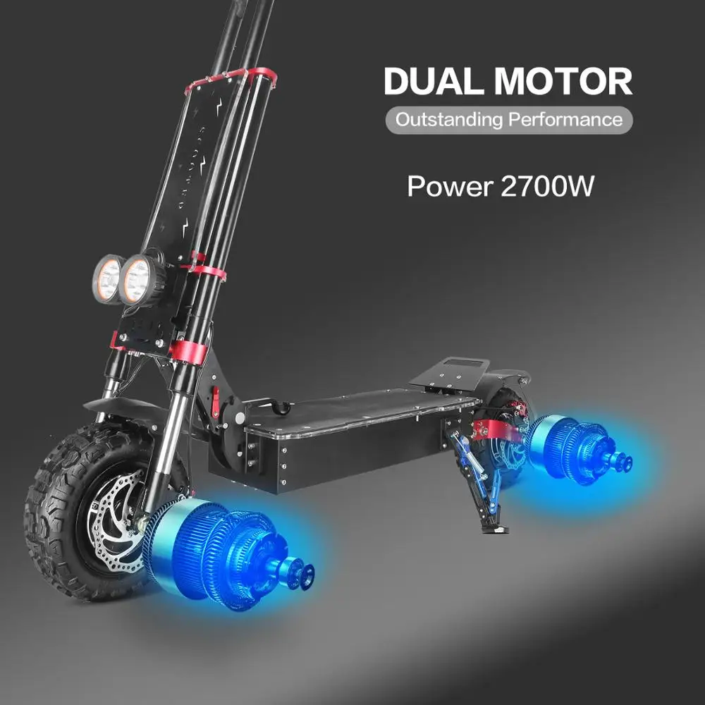 Электрический скутер дальнего действия дикий 2700 Вт Двойной Мотор 85 км/ч 11 дюймов