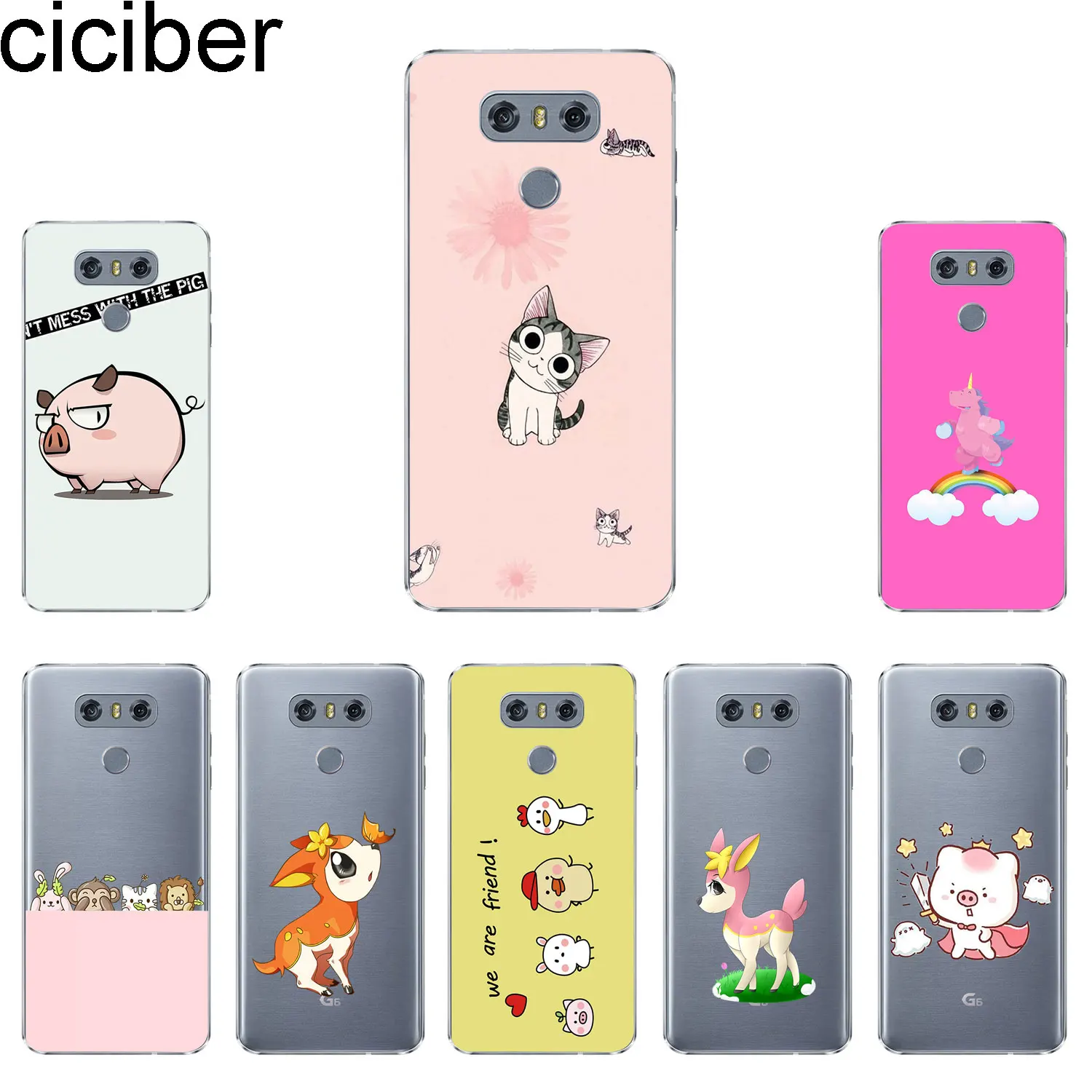 Ciciber милые животные Свинья для LG G7 G6 G5 G4 V40 V35 V30 V20 чехол телефона K11 K10 K9 K8 K4 2018 2017 X