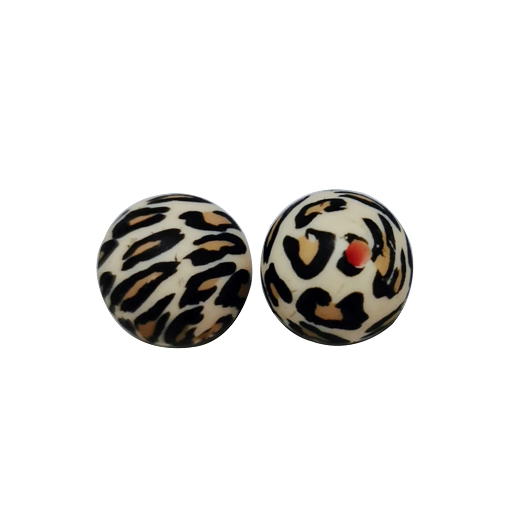 Silicone Beads 10pcs Leopard Print 12/15mm Baby Teether Teething DIY Jewelry BPA Free Pacifier Clip Making | Мать и ребенок
