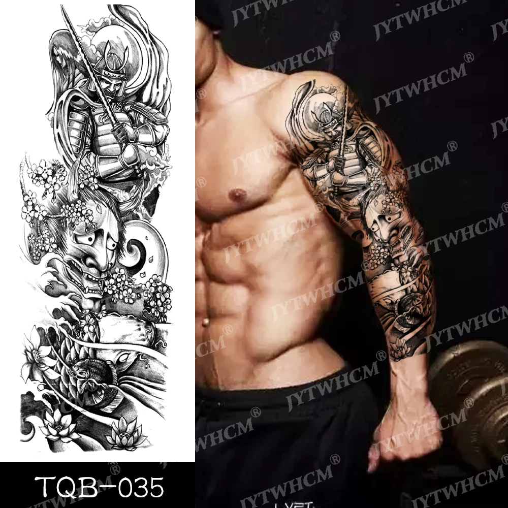 Тату наклейка с большими рукавами для мужчин и женщин временная водостойкая тату