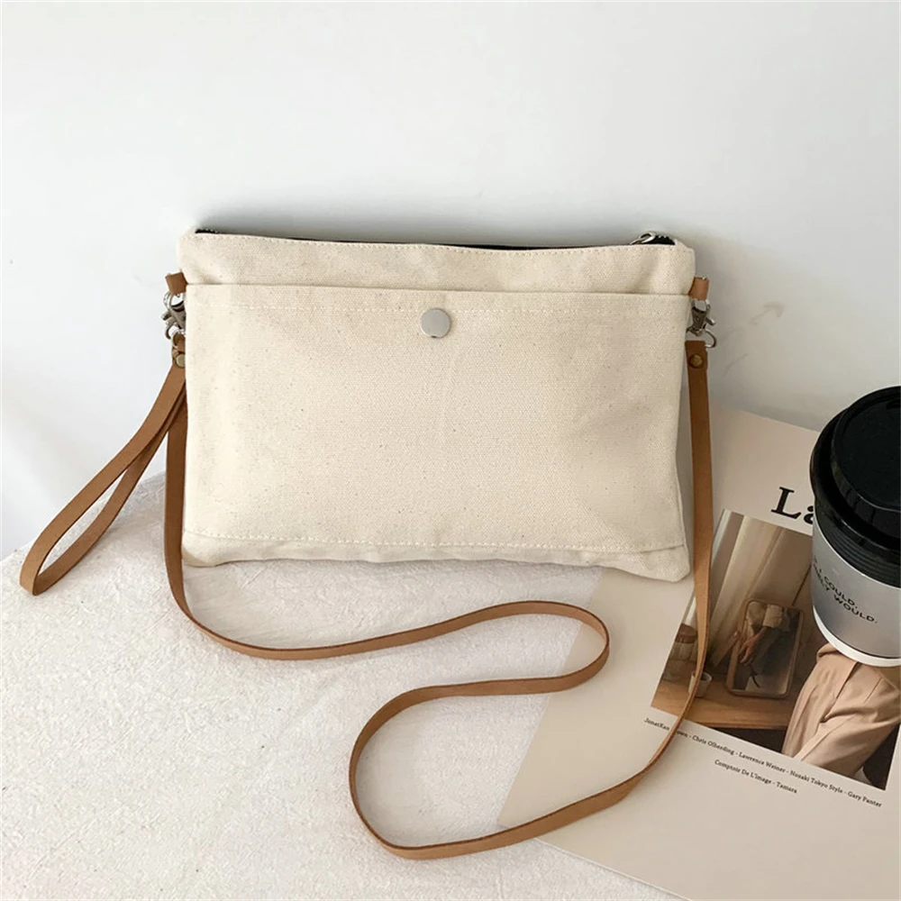 

Ladies Minimalist Blank Natural Cotton Canvas Sling Bags Women Causal Phone Purse Small Crossbody Shoulder Side Bag For Girls