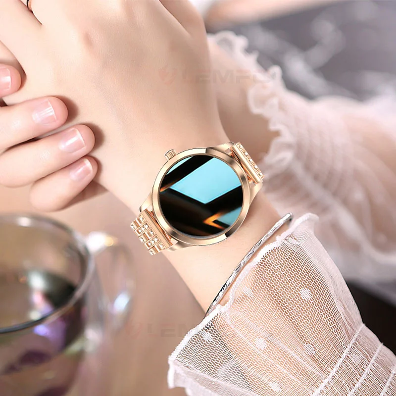 

Smart watch women's diamond bracelet DIY watch full face stainless steel smart watch women's IP68 waterproof watch