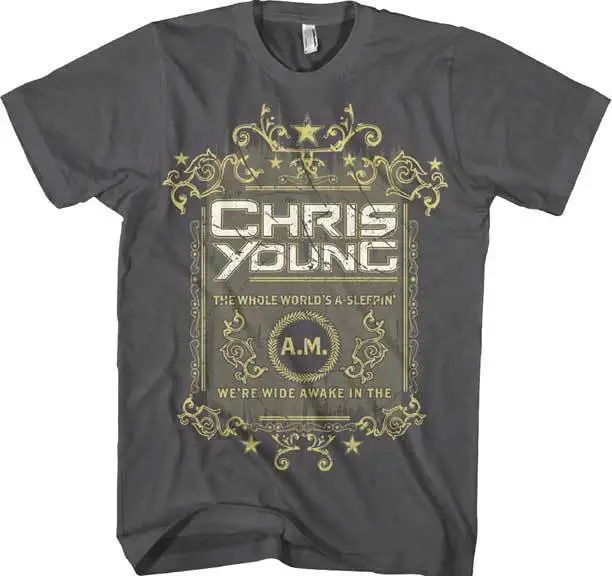 CHRIS YOUNG Футболка для сна со всеми мирами S 2XL новая официальная живая нация.|Мужские