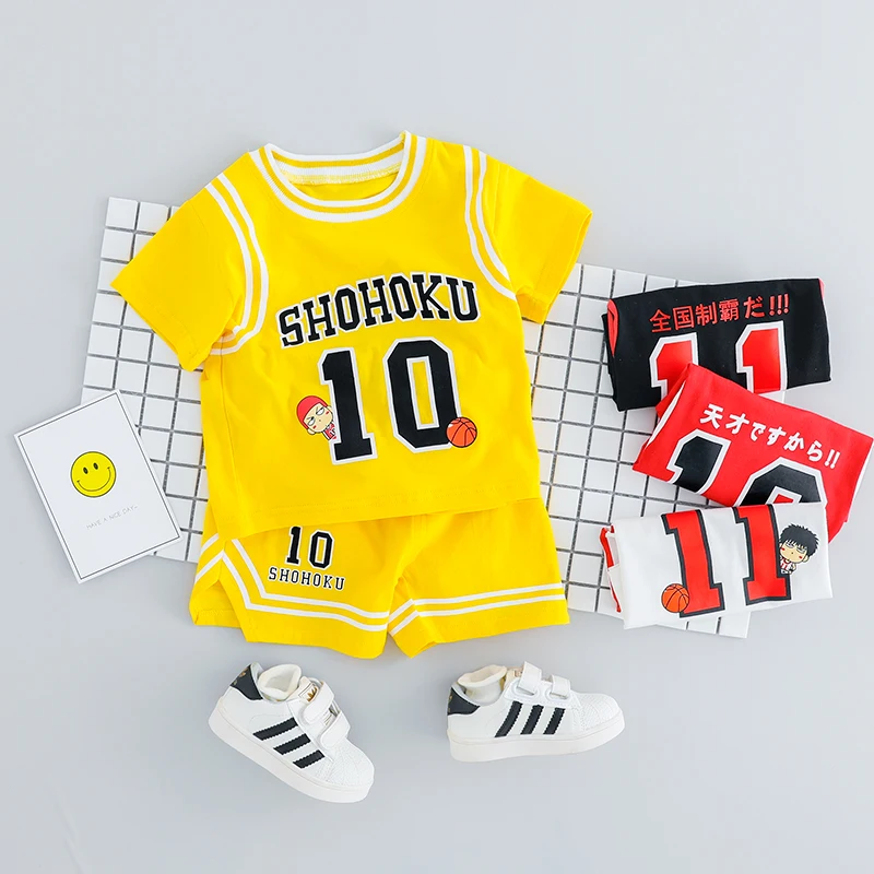 2021 Summer Toddler Boy Sports Wear Clothing Set Children Football Uniforms Basketball T-shirt Boys Suit Kids Clothes |