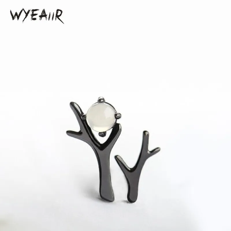 Женские серьги пусеты WYEAIIR оригинальные ассиметричные из стерлингового серебра
