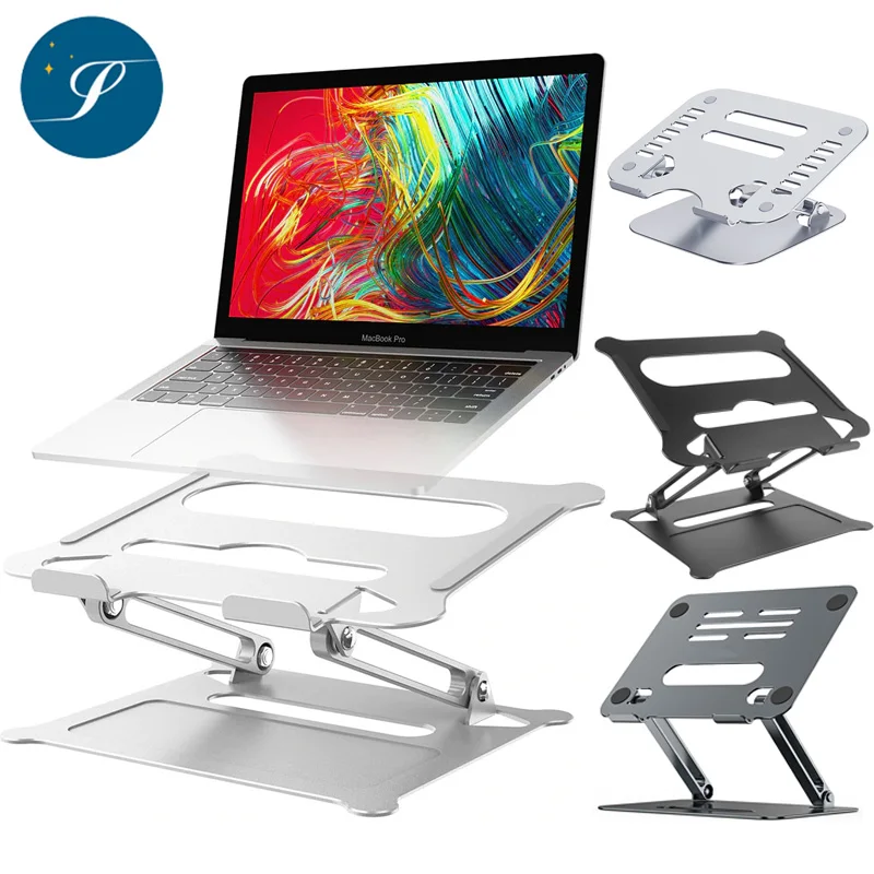 

Aluminum Alloy Adjustable Laptop Stand Folding Portable for Notebook MacBook Computer Bracket Lifting Cooling Holder Non-slip