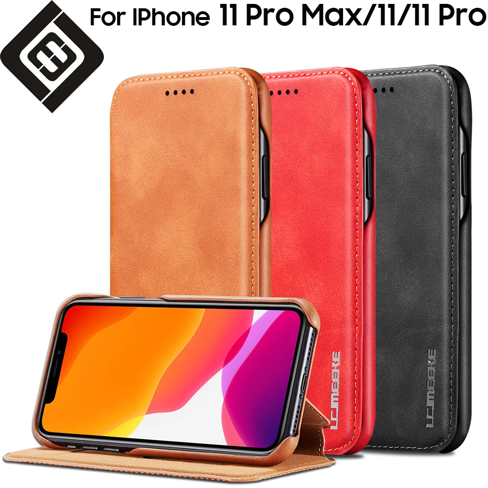 Чехол для iphone 11, флип-чехол для iphone 11 Pro 11 Max 5,8 6,1 6,5 XS XR X 6 7 8 plus, Магнитный флип-чехол с подставкой и отделением для карт