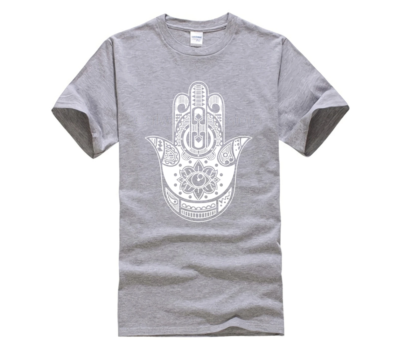 Новая летняя мужская повседневная футболка с принтом Hamsa Hand Boho Kitsch Khamsa Defend Evil Eye