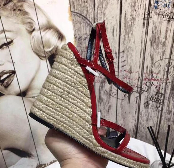 

Ollymurs Heel Women's Shoes Classic Super High Heel Wedge Women Sandals Full Leather Heel Height 12CM