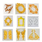 Оригинальные зеркальные светодиодные ручные инструменты для украшения тортов из мастики рамки кекс Шоколадный свадебный торт границы силиконовые формы для кухонной выпечки прессформы