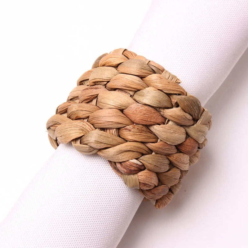 

5PCS Dinner Table Serviette Buckles Eye-Catching Long Lasting Straw Corn Husk Table Decoration Napkin Rings for Wedding