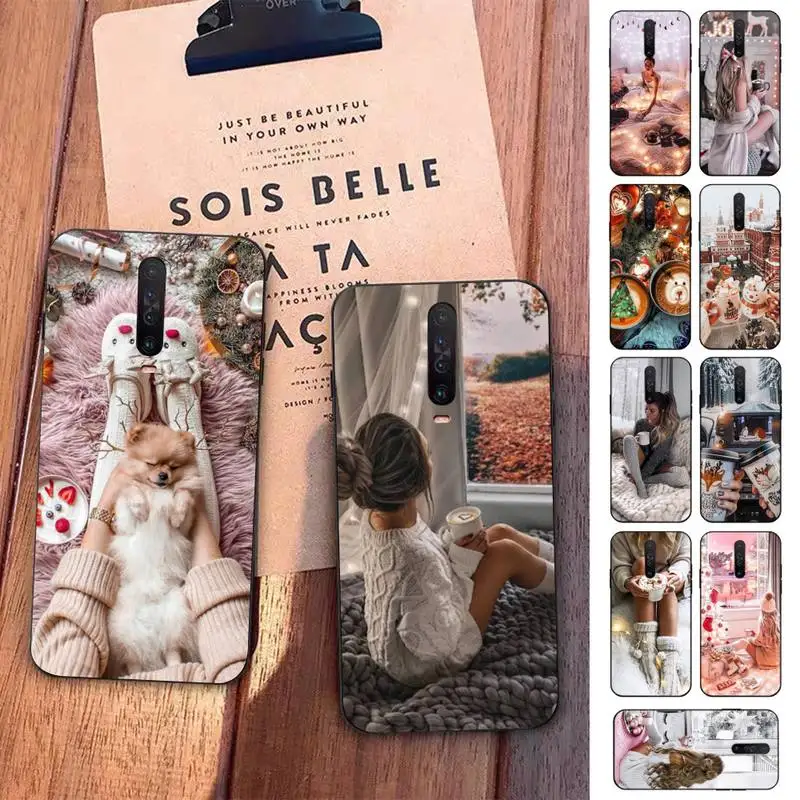 

winter girl christmas vibes coffee Phone Case for Redmi 5 6 7 8 9 A 5plus K20 4X S2 GO 6 K30 pro