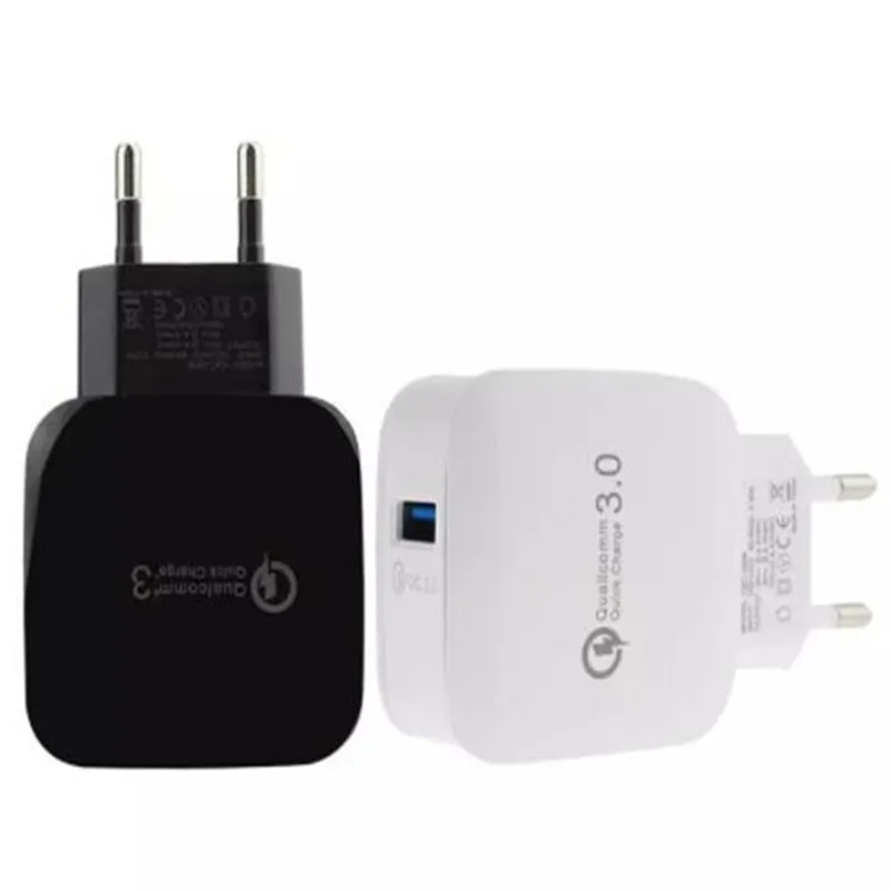 QC3.0 + 2.4A Dual USB зарядное устройство для мобильного телефона быстрое EU/US переходник