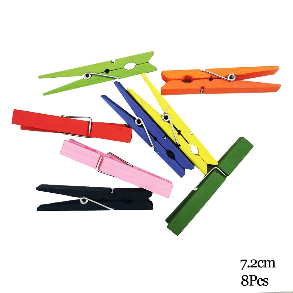8Pcs Clips 50 шт. деревянные палочки для мороженого, деревянная палочка для леденцов, инструменты для торта, палочки для детского сада, Обучающие инструменты, принадлежности для рукоделия - Цвет: 8Pcs Clips