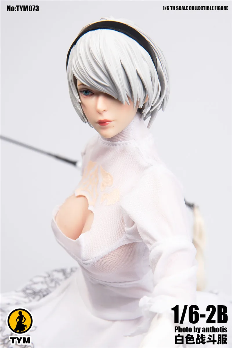 Косплей 1/6 NieR Automata 2B тим073 женский белый боевой костюм юбка комплект одежды 026
