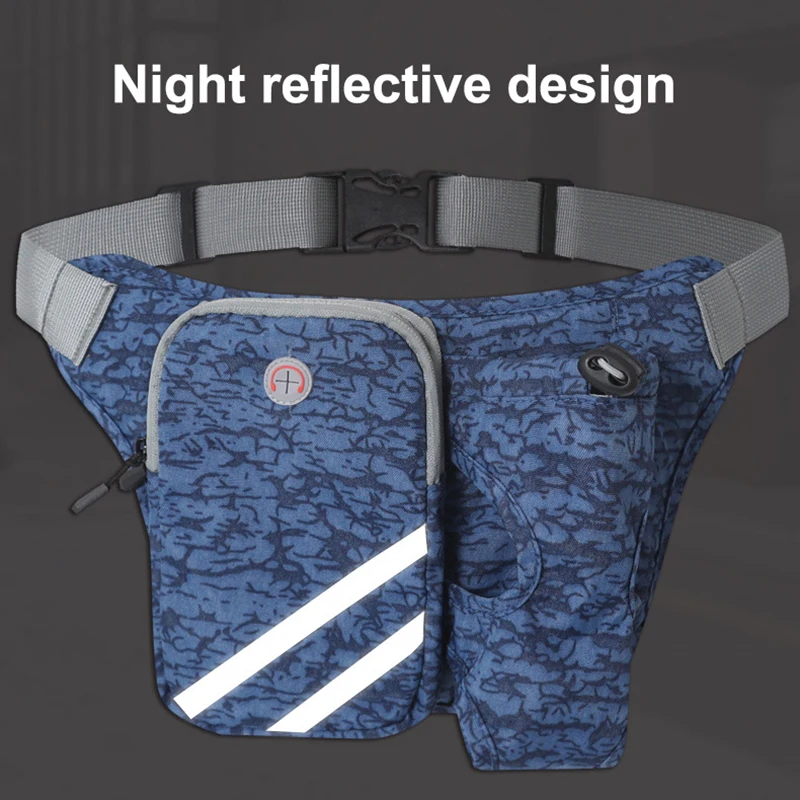 Nylon Reflective Running Sports Waist Bag Cycling Women's Belt Bag With Bottle Waist Pack For Apple iphone 11 12 Pro max 7 8 P