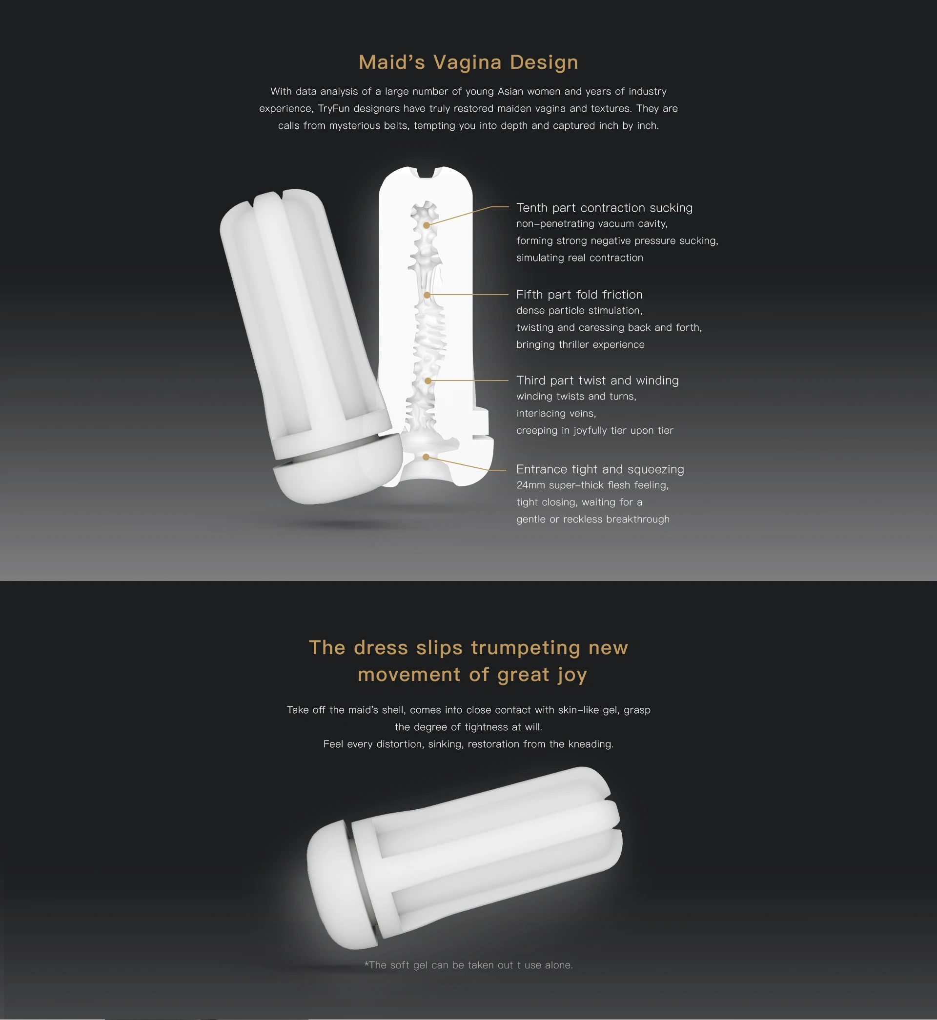 Tryfun Мужской мастурбатор Кубок воздушный вакуумный сосать многоразовые