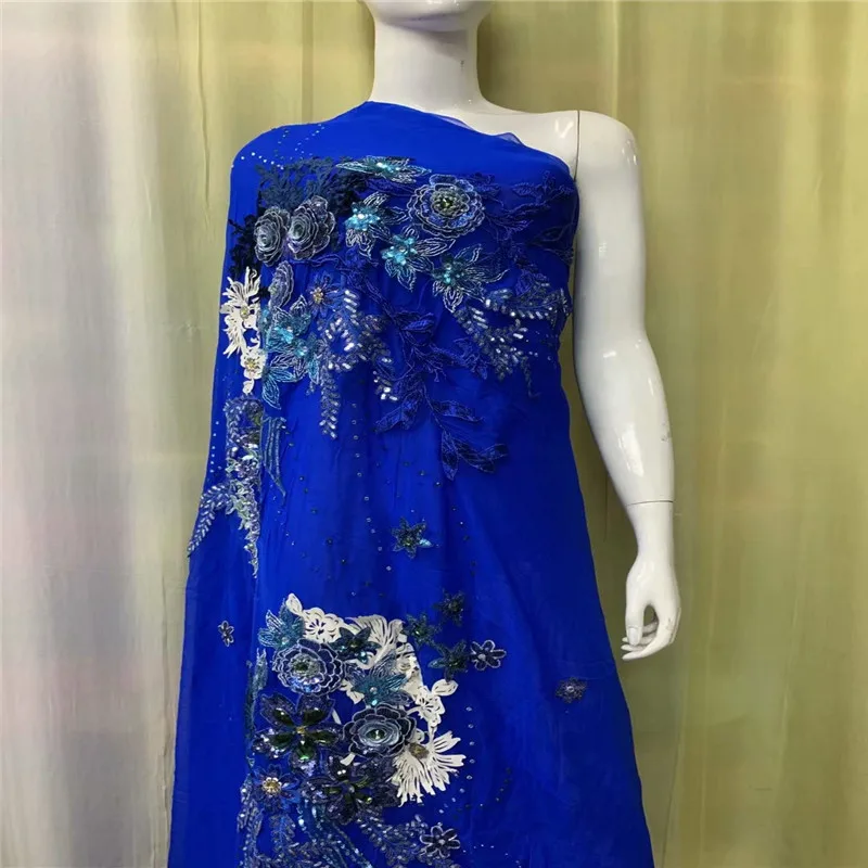 

5 yards most beautiful Silk lace Fabric Satin For Dress new arrival African silk George fabric good quality LXE051602