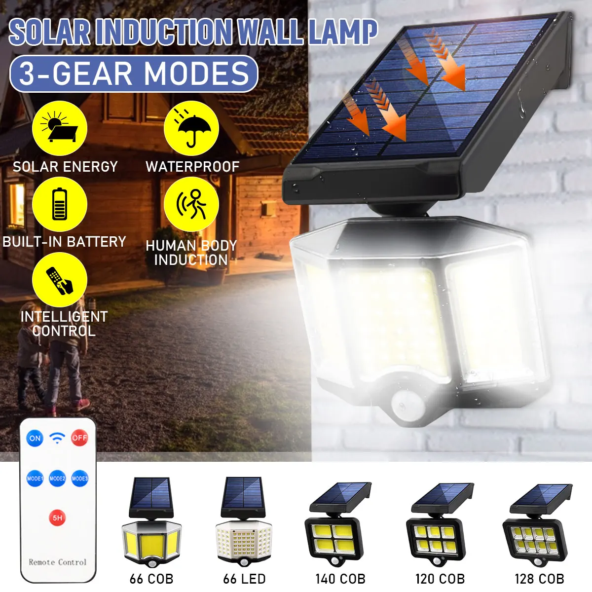 

Remote Control Solar Street Light Radar PIR Motion Sensor Wall Timing Lamp Waterproof for Plaza Garden Yard