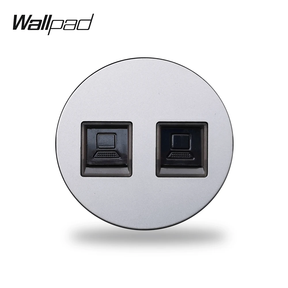 Grey L6 4 цвета CAT6 двойной RJ45 ПК Ethernet компьютерный данных стены проводки розетка модульная DIY комбинация - Тип: Grey