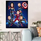 Семейный портрет Marvel на заказ, 5 персонажей, персонализированный супергерой, отец, мама и дети, портрет Мстителей из мультфильма, лучший подарок