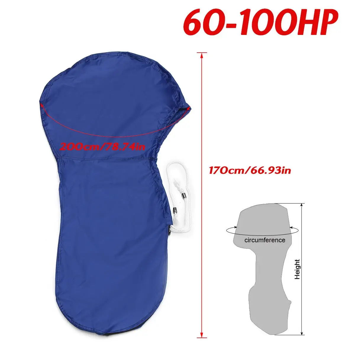 

420D 60-100HP Boat Full Outboard Engine Motor Cover Waterproof Blue For 60-100HP