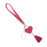love heart tassel hand wrist lanyard strap string for phone 7 8 x 6 camera usb flash drives keychains