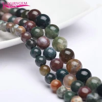 high quality natural multicolor agates stone round loose spacer smooth beads 23468101214161820mm 38cm sk81