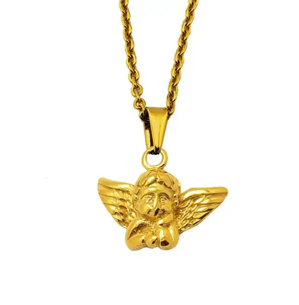 Ожерелье из нержавеющей стали с изображением ангела хранителя|Ожерелья