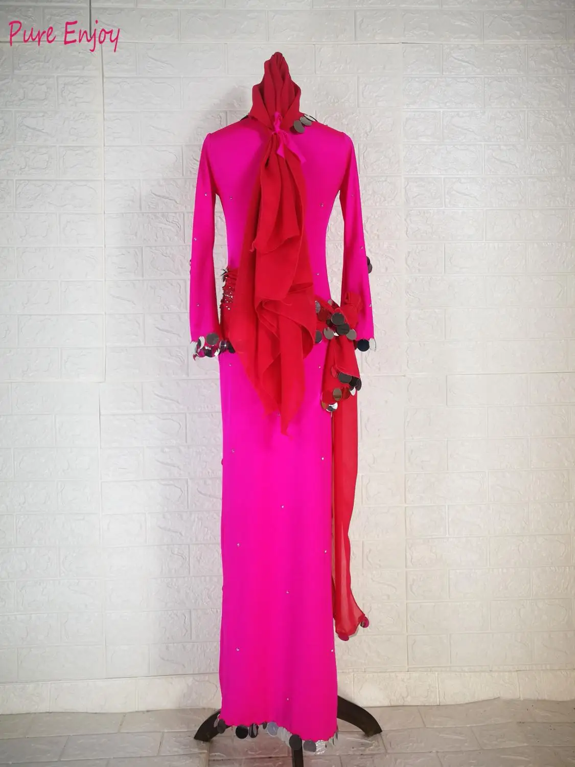 Женский Танец Живота Групповой Конкурс Костюм Блеск Бриллиант Халат Блесток