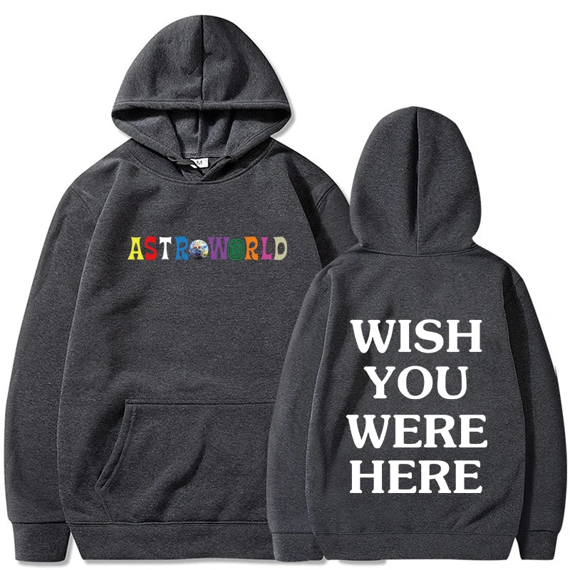 Трэвиса Скотта ASTROWORLD хип-хоп толстовки мужские повседневные WISH YOU WAS HERE модные с
