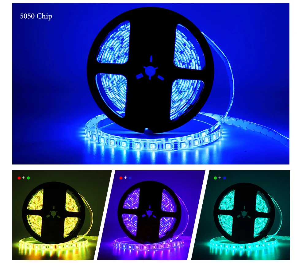 Светодиодный светильник RGB 5 м/10 м 2835/5050 водонепроницаемая светодиодная лента с пультом дистанционного управления и Bluetooth контроллером для домашнего декора светильник ing