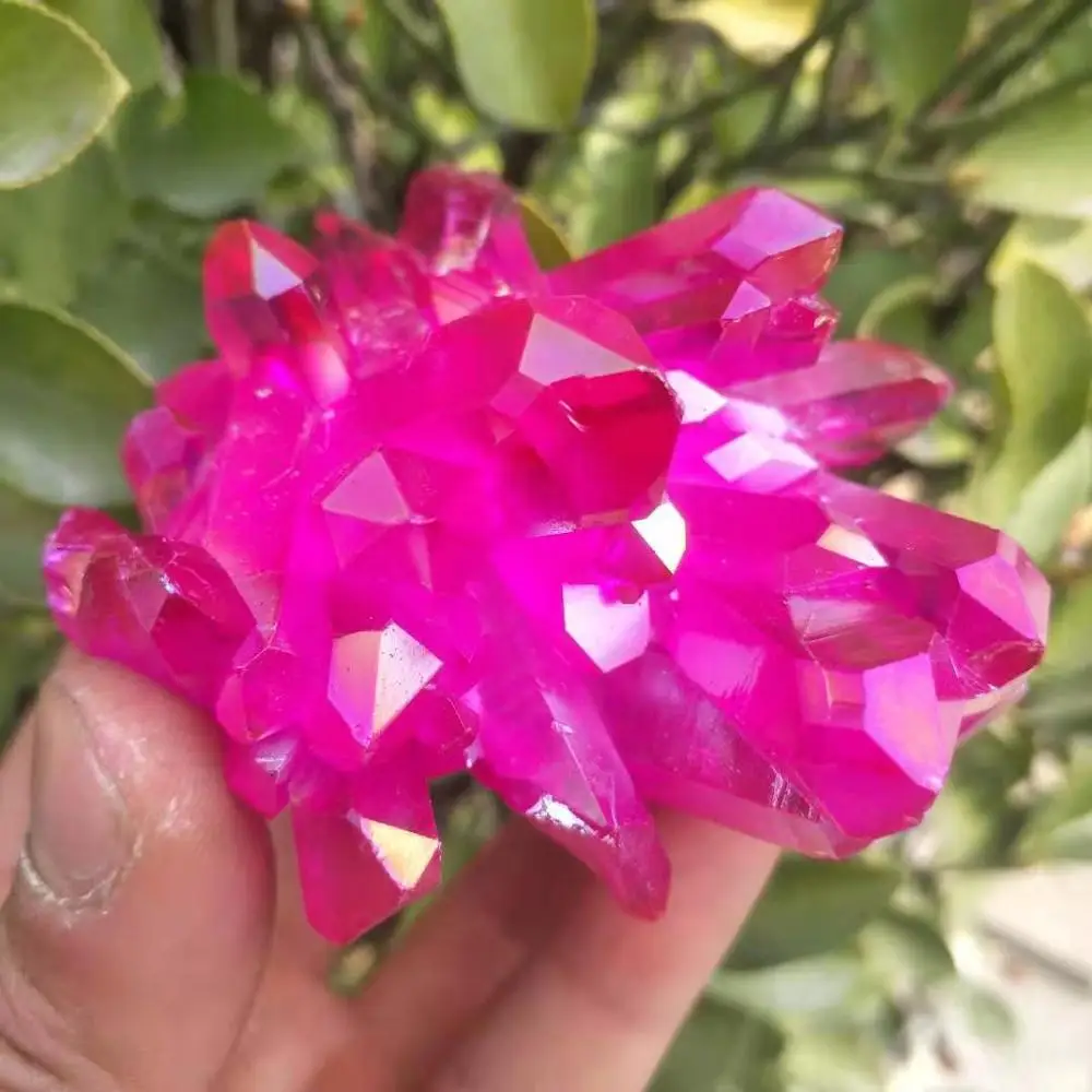 Редкий красивый кристалл кварца с красным пламенем aura образец кластера 120 140