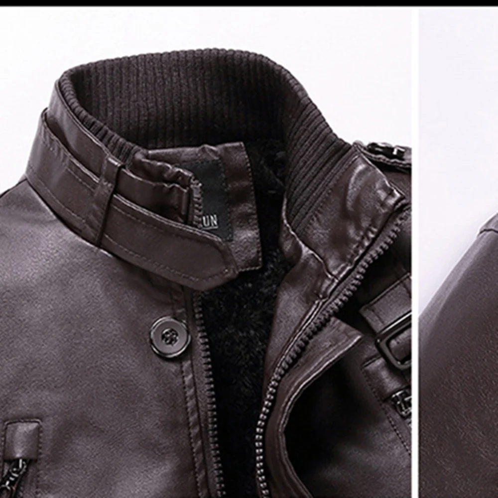 Мужская кожаная куртка FGKKS мотоциклетная из искусственной кожи высокого