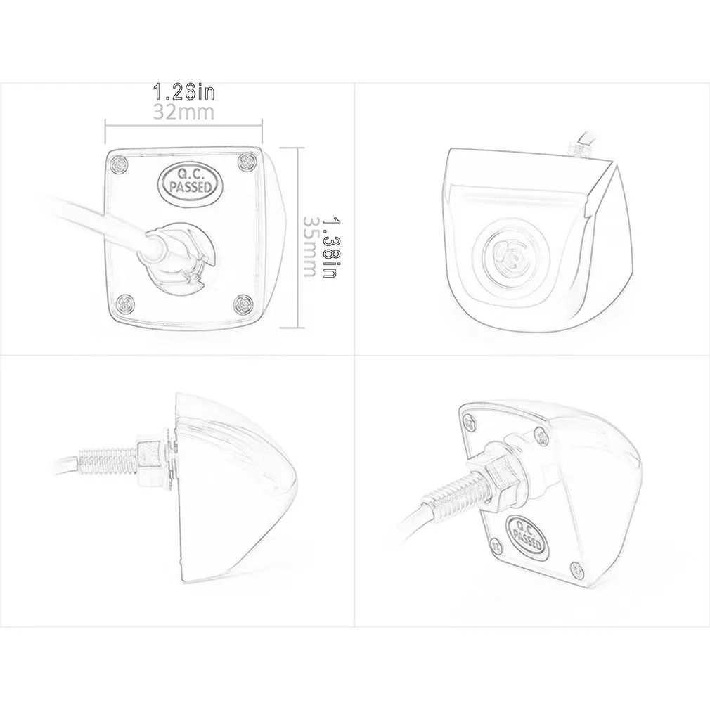 

170 Degree Car Reversing Camera Long Screw Metal Car Reversing Camera Rear View Navigation Image Camera