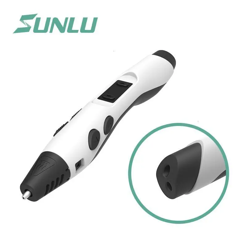 SUNLU 3D Ручка SL-300 Лучший DIY подарок с заправкой PLA/ABS нити 1,75 мм с Умной печатью ЖК-экрана белого цвета