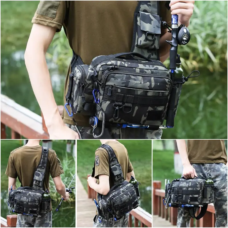 

Multifunctional Fishing Bags Outdoor Sports Waist Pack Fishing Lures Gear Storage Bags Single Crossbody Bags