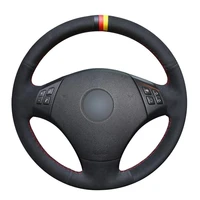 non slip durable black suede car steering wheel cover for bmw e90 320 318i 320i 325i 330i 320d x1 328xi 2007