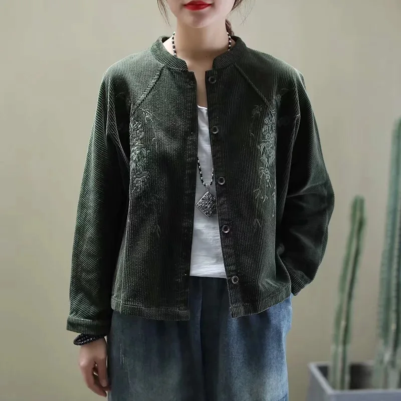 Женская Вельветовая куртка Max LuLu повседневная в стиле оверсайз китайском с