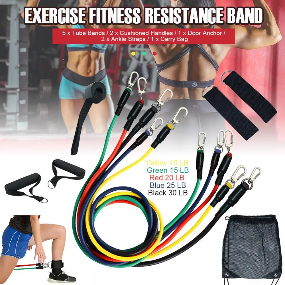 Набор резинок сопротивления (11 шт.) для физической терапии тренировки домашние