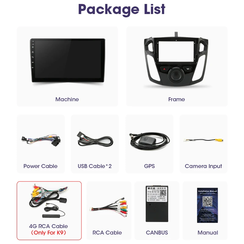 

Android 10 2 Din Car Play Stereo audio Radio for Ford Focus 2012-2017 Multimedia Video Touch Screen Player 4G Wifi Speaker MP5