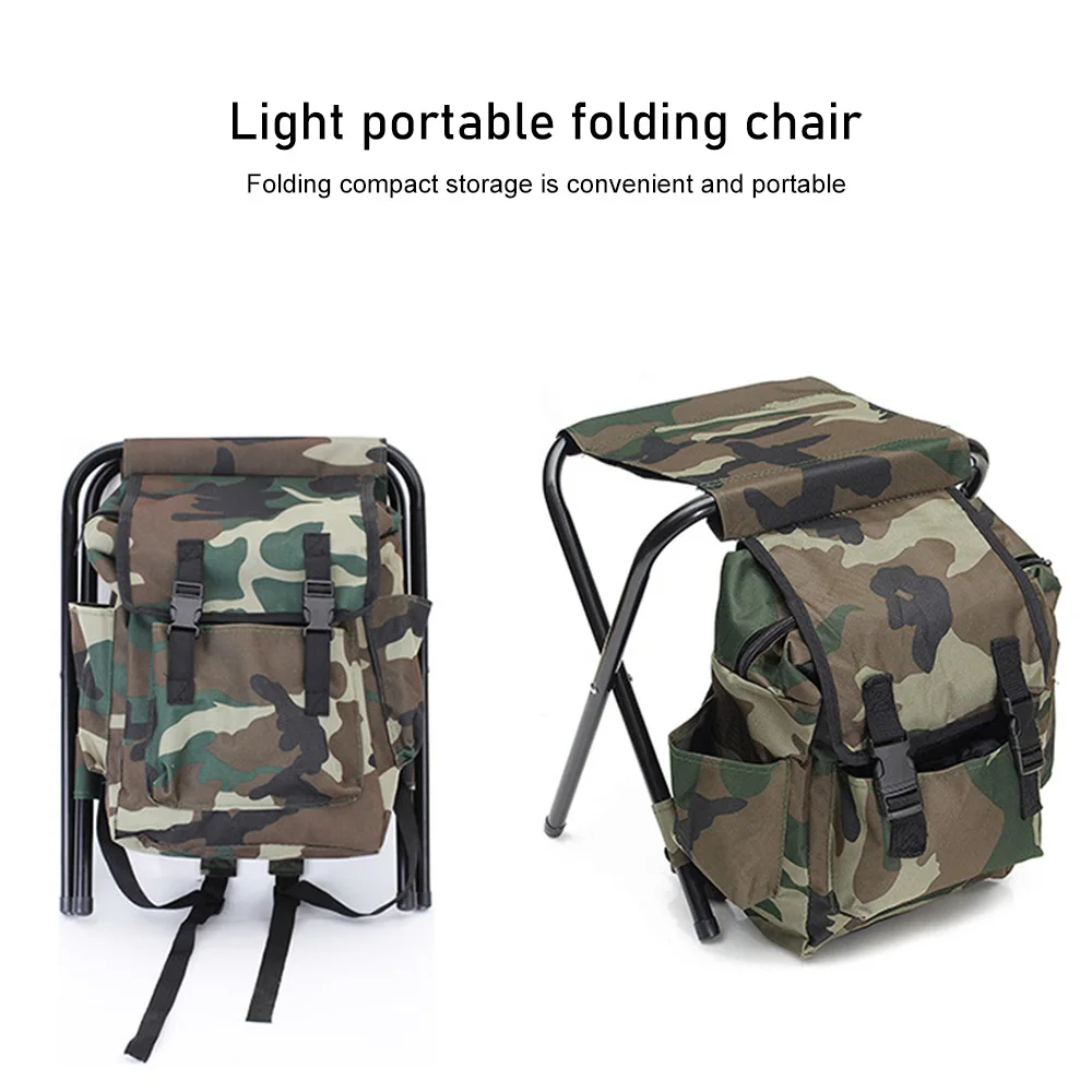 

YangGuang Foldable Fishing Chair Backpack Camouflage Oxford Metal Tube Portable Fishing Equipment Fishing Bag And Chair
