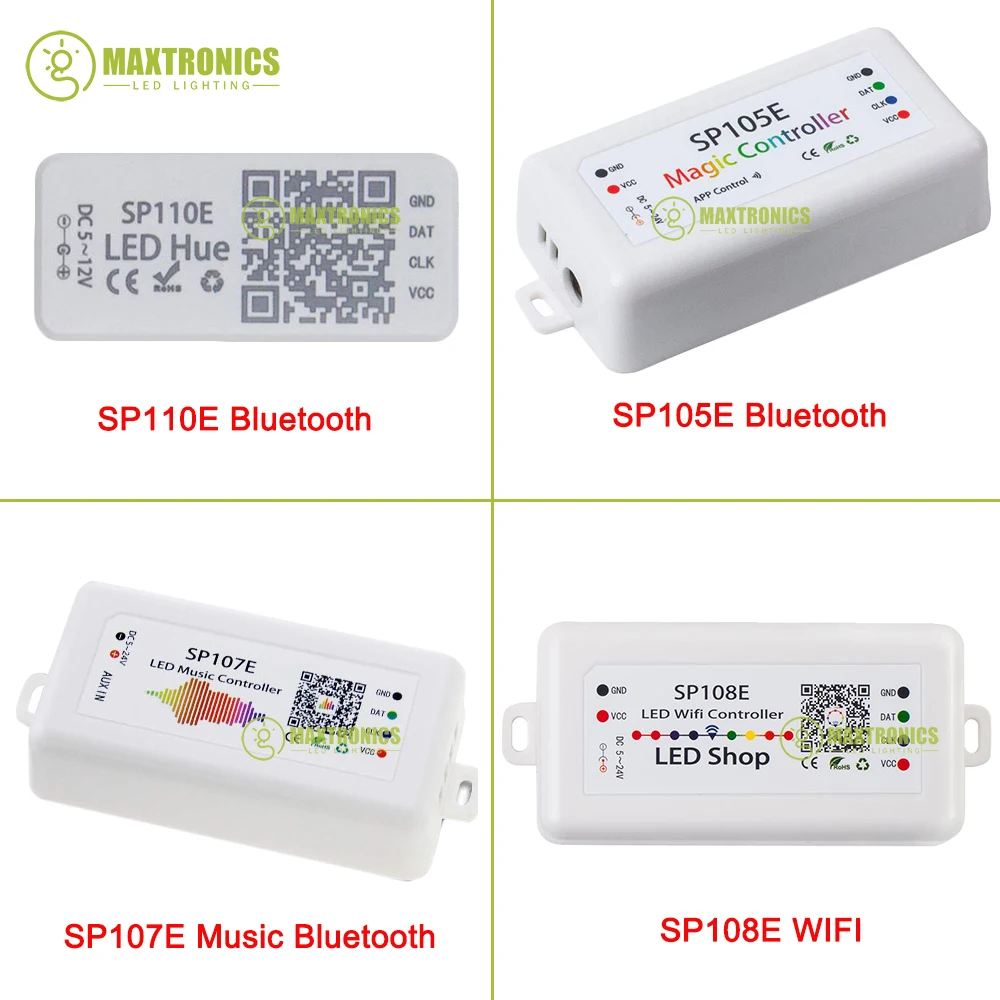 Музыкальный контроллер SP108E/107 e/105E/110E SPI Wi Fi Bluetooth pixel IC приложение для смартфона